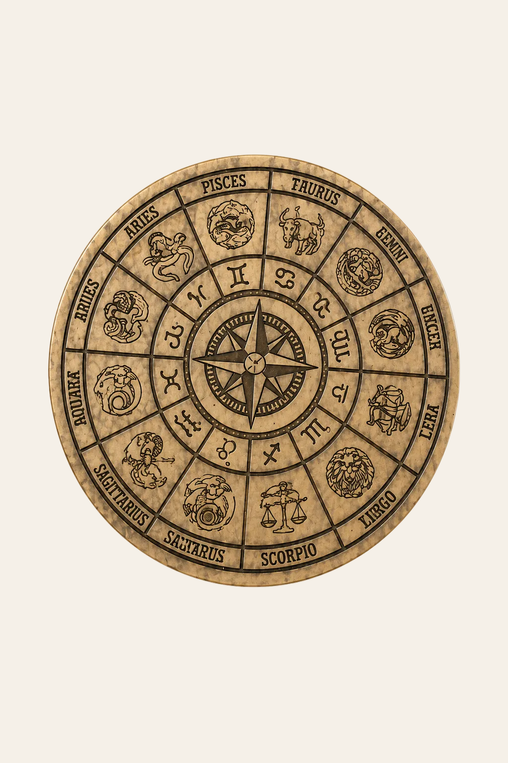 Houten pendelbord sterrenbeelden zodiak 20 cm