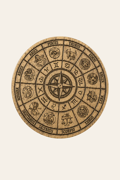 Houten pendelbord sterrenbeelden zodiak 20 cm