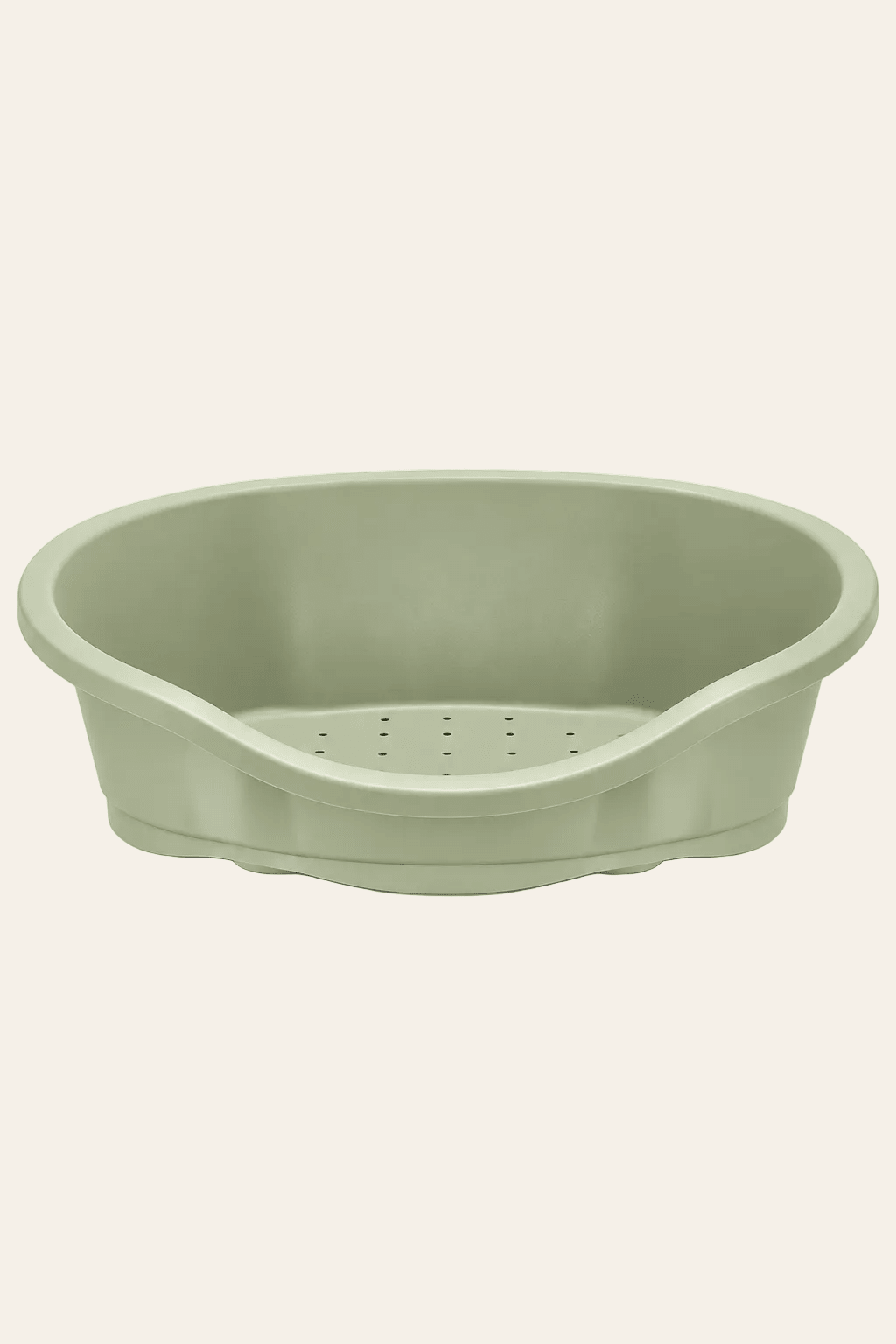 Imac Dido hondenmand groen 80 × 57 × 24,5 cm van stevig kunststof met verlaagde instap, ventilatiegaatjes en antislipvoetjes.