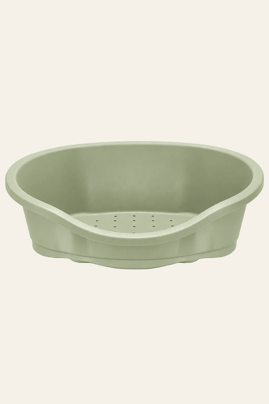 Imac Dido hondenmand groen 80 × 57 × 24,5 cm van stevig kunststof met verlaagde instap, ventilatiegaatjes en antislipvoetjes.
