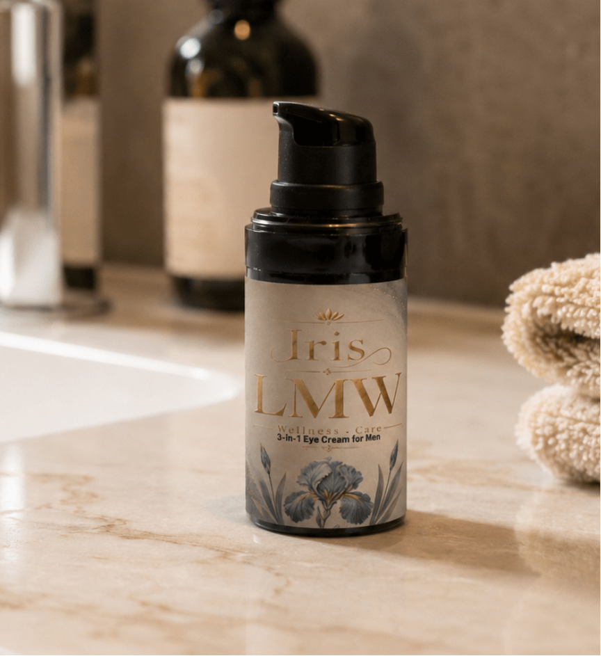 Iris LMW 3-in-1 oogverzorging voor mannen als sfeerbeeld voor dagelijkse verzorging.