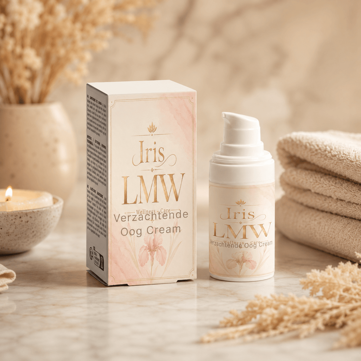 Iris LMW verzachtende oogcrème als sfeerbeeld voor de dagelijkse oogverzorging.