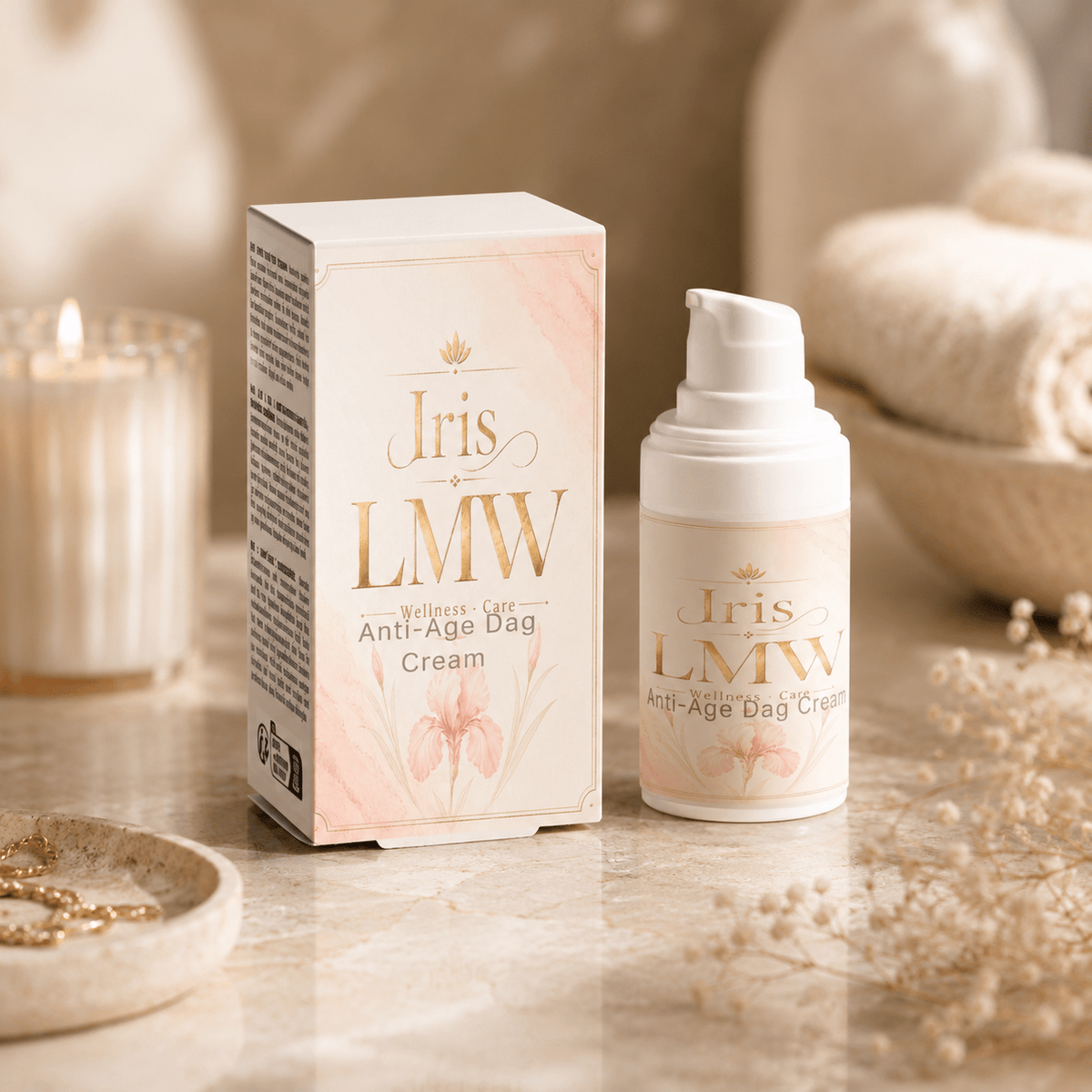 Iris LMW verzorgende anti-aging dagcrème als sfeerbeeld voor dagelijkse huidverzorging.