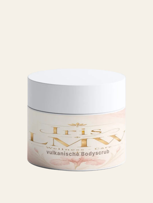 Iris LMW verpakking van de verzorgende bodyscrub met zichtbaar productetiket.