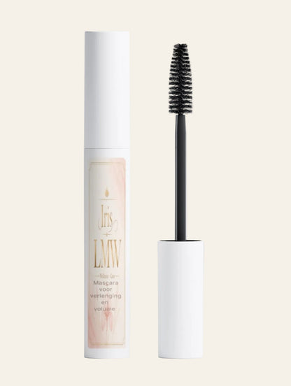 Iris LMW verpakking van verlengende volumemascara met zichtbaar productetiket.