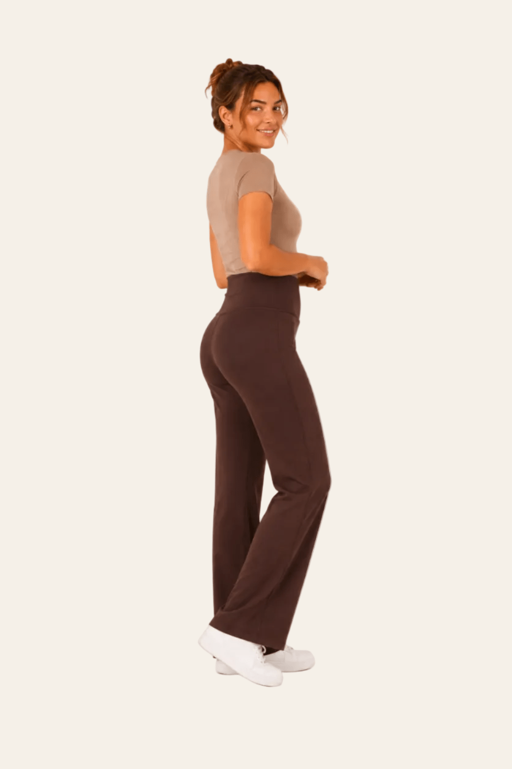 Joggingbroek met rechte pijpen en hoge taille