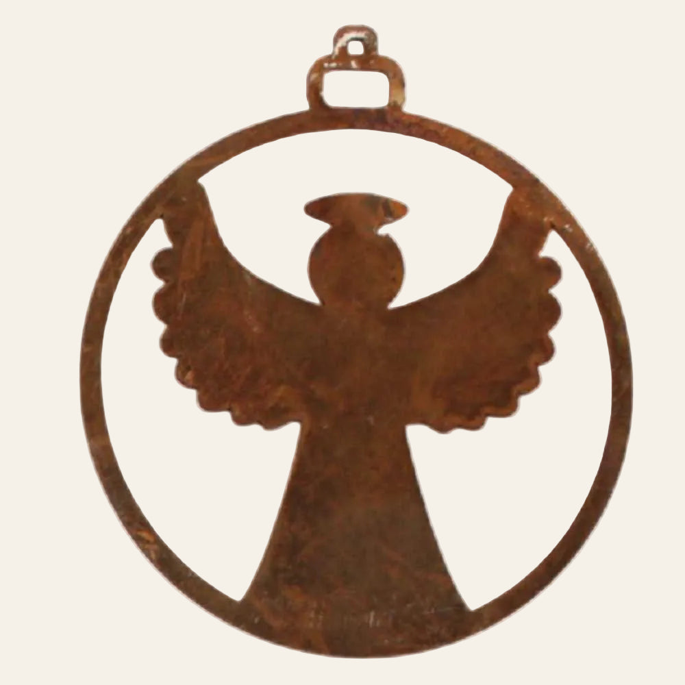 Kersthangers metaal roest patina set van 9 motieven