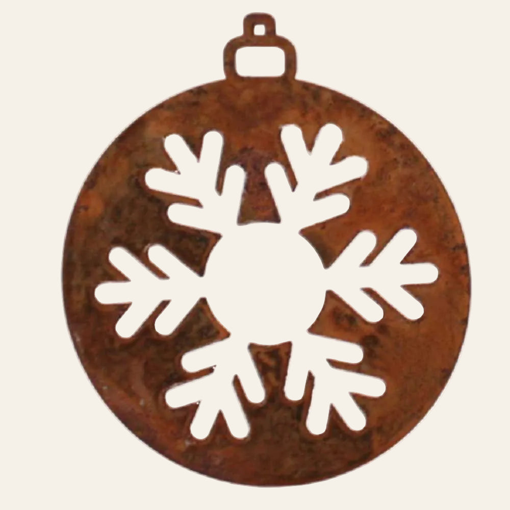 Kersthangers metaal roest patina set van 9 motieven