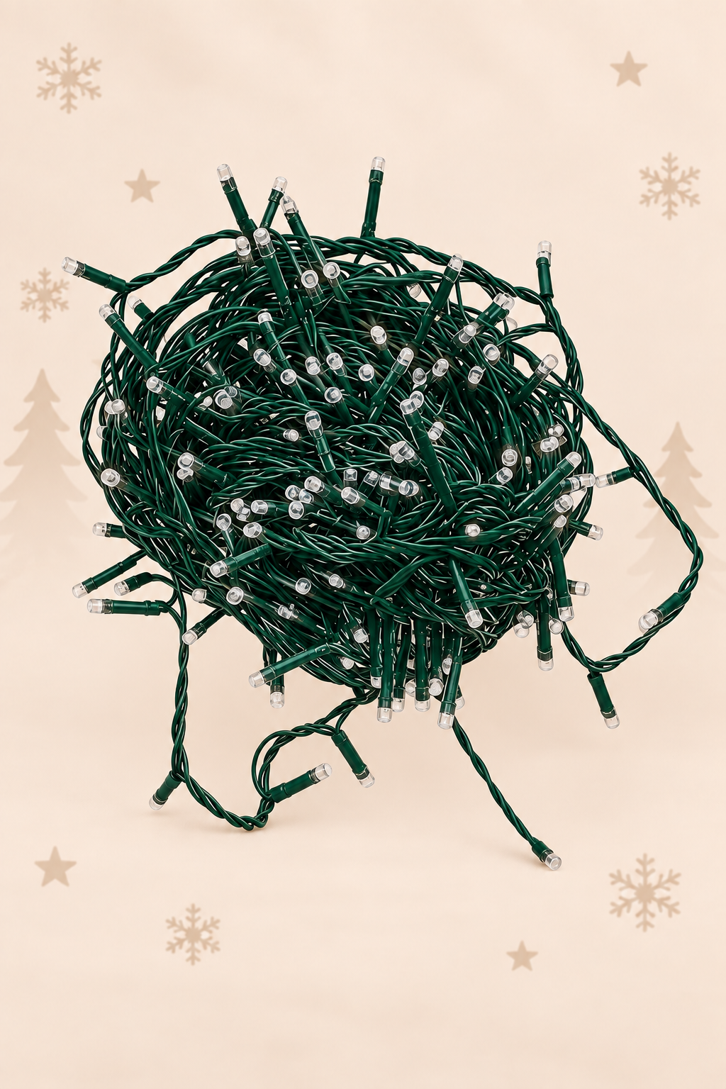Kerstlichtslinger van 12,5 meter met groen snoer en sfeervolle kerstverlichting voor boom, guirlande of feestelijke decoratie