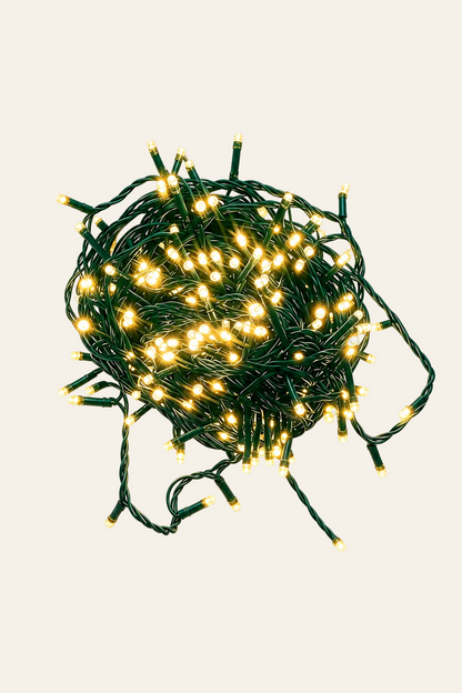 Kerstlichtslinger van 12,5 meter met groen snoer en sfeervolle kerstverlichting voor boom, guirlande of feestelijke decoratie als productfoto