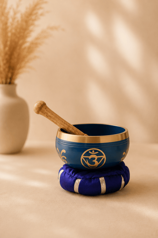 Spirituele klankschaal set blauw derde oog chakra
