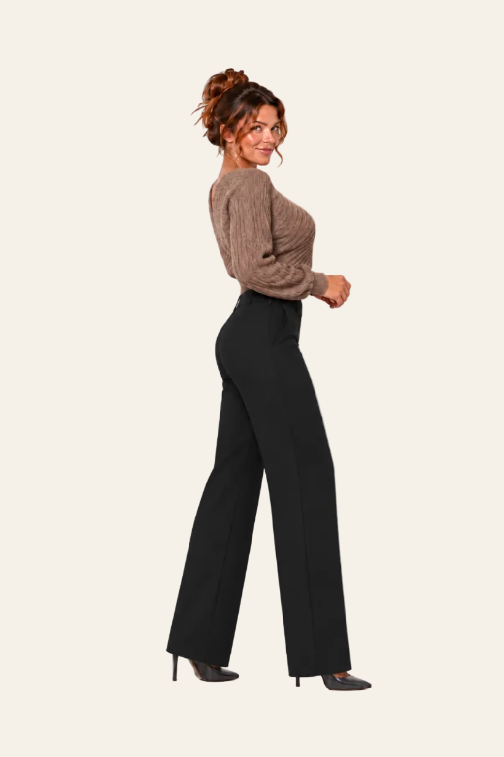 Klassieke broek met rechte pijp in zwart