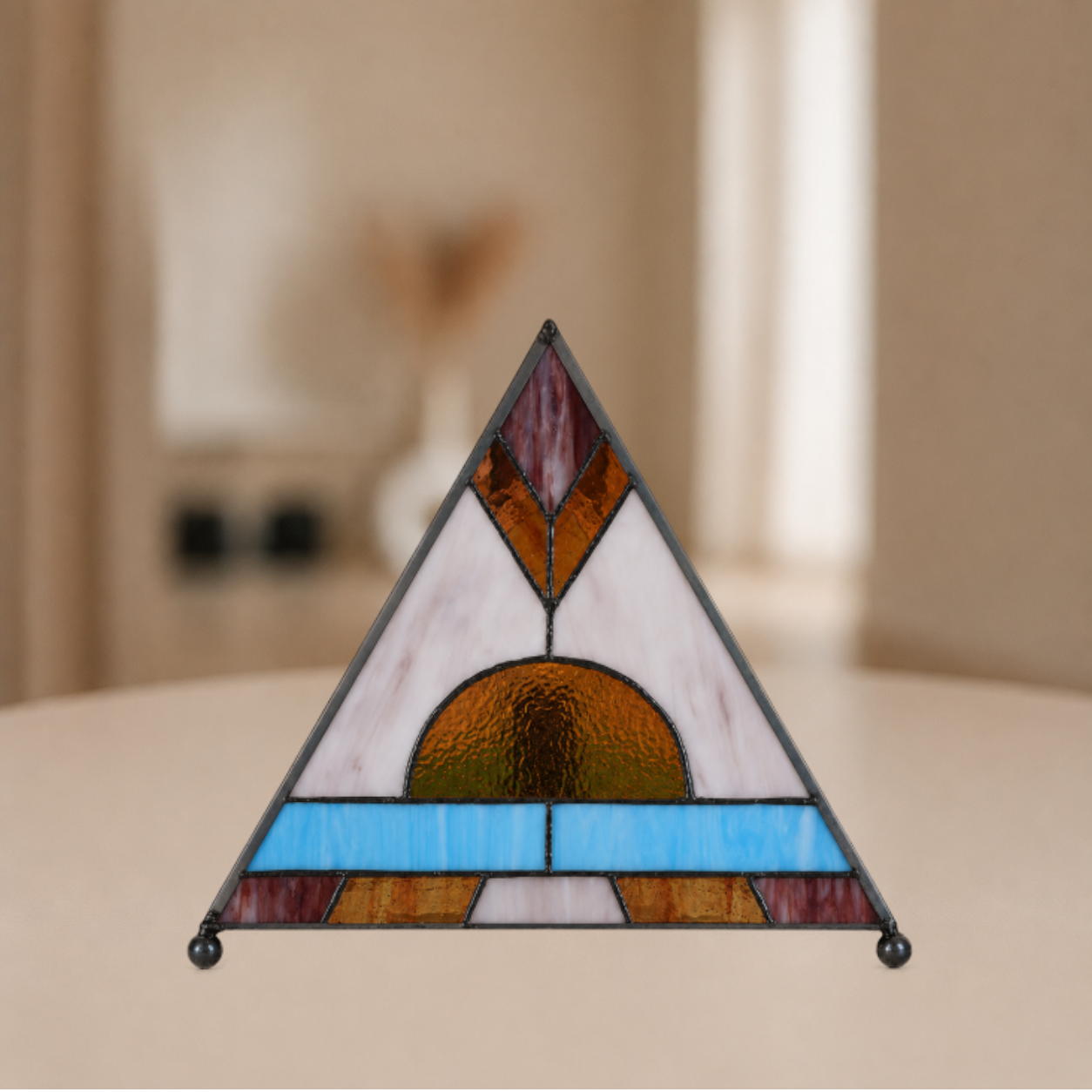 Tiffany Tafellamp 26x26x30 cm Bruin Glas Tiffany Bureaulamp