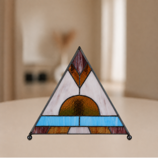 Tiffany Tafellamp 26x26x30 cm Bruin Glas Tiffany Bureaulamp