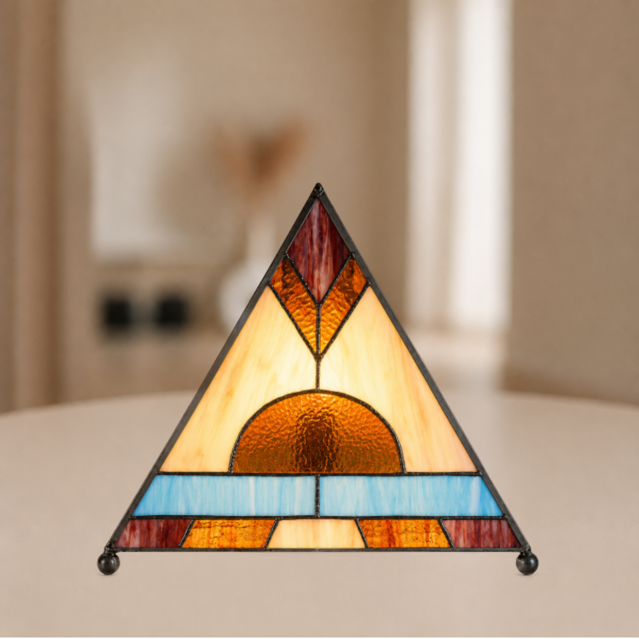 Tiffany Tafellamp 26x26x30 cm Bruin Glas Tiffany Bureaulamp