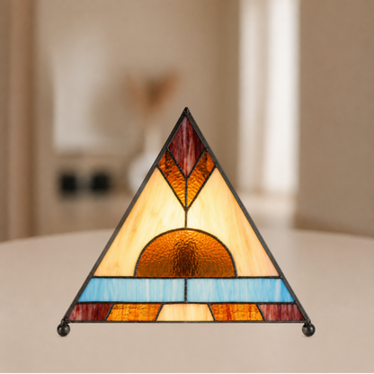 Tiffany Tafellamp 26x26x30 cm Bruin Glas Tiffany Bureaulamp