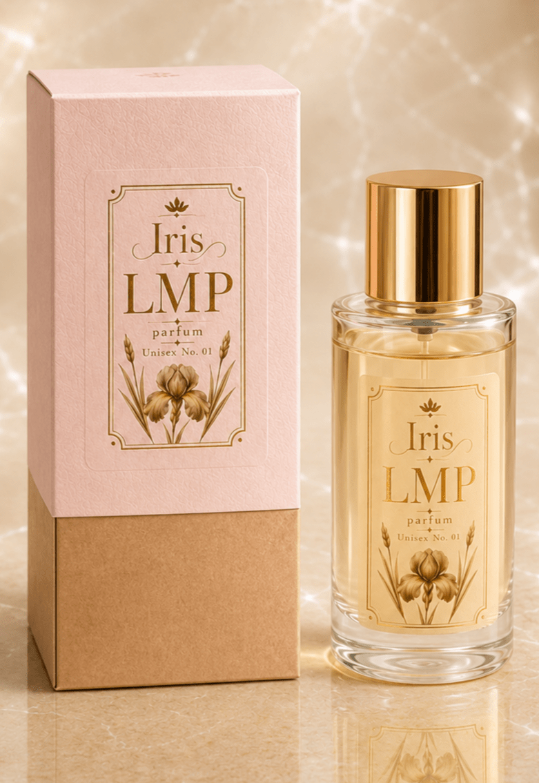 Iris LMP Parfum Velvet Praline Femme No. 01 eau de parfum met bijhorende verpakking.