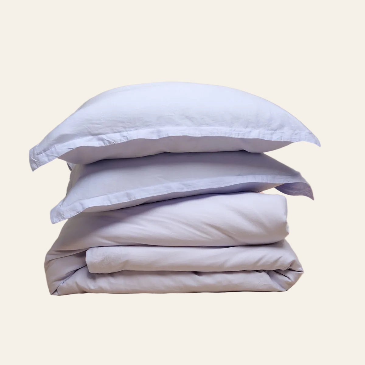 Opgevouwen lavendelblauwe TENCEL Lyocell beddengoedset met dekbedovertrek en bijpassende kussenslopen