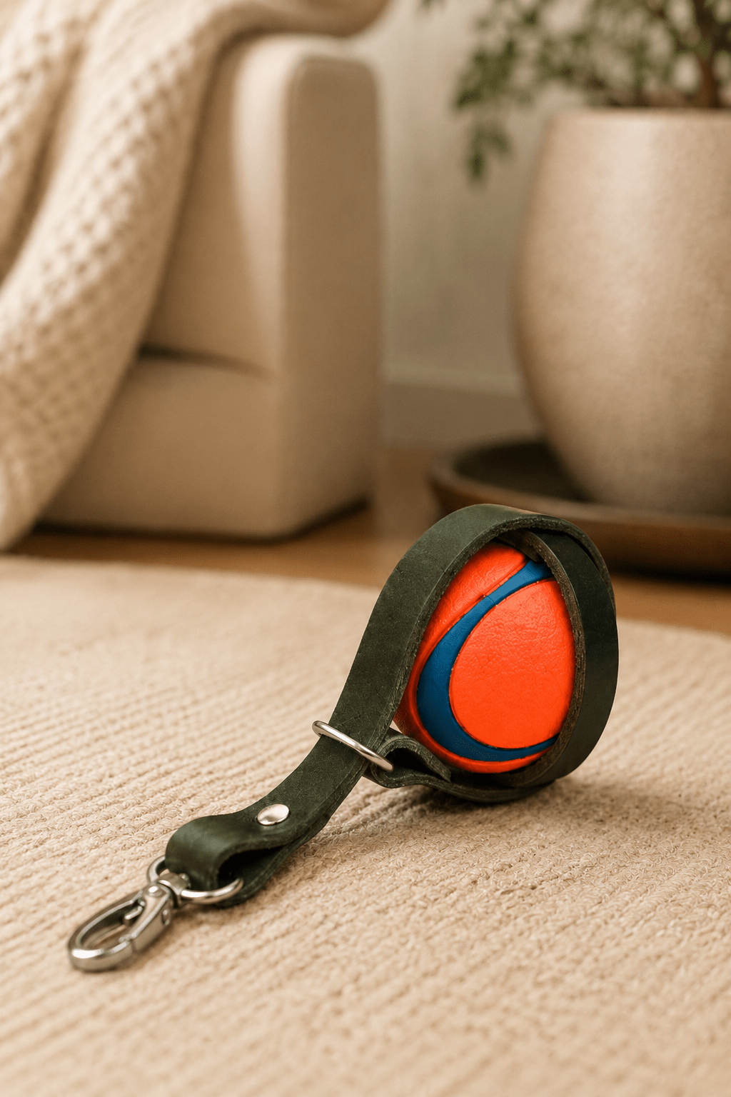 Leren tennisbalhouder van Cooper en Quint