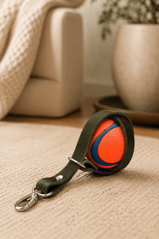 Leren tennisbalhouder van Cooper en Quint