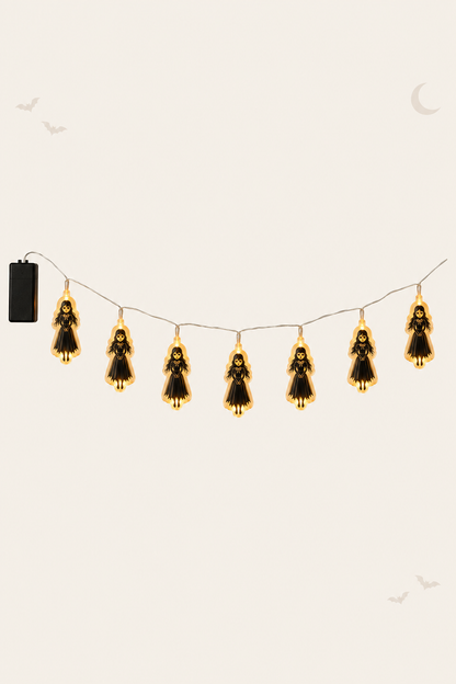 Lichtketting wednesday addams dance pose in zwart als brandent licht
