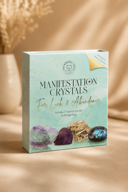 Manifestatie kristallen cadeauset voor geluk en overvloed