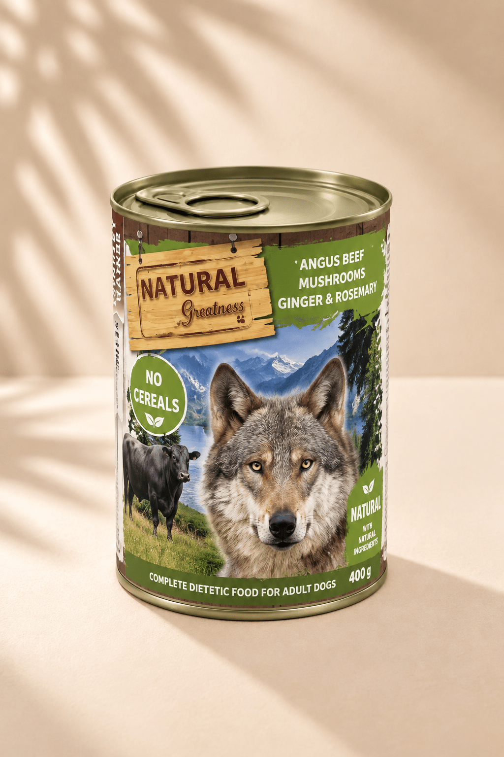 Natural Greatness angus rund met champignons en gember 400 g
