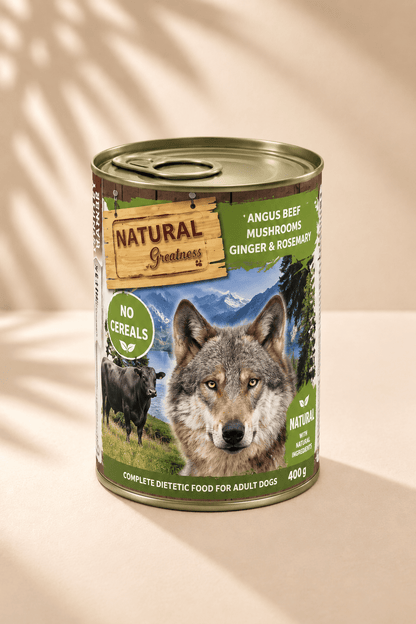 Natural Greatness angus rund met champignons en gember 400 g