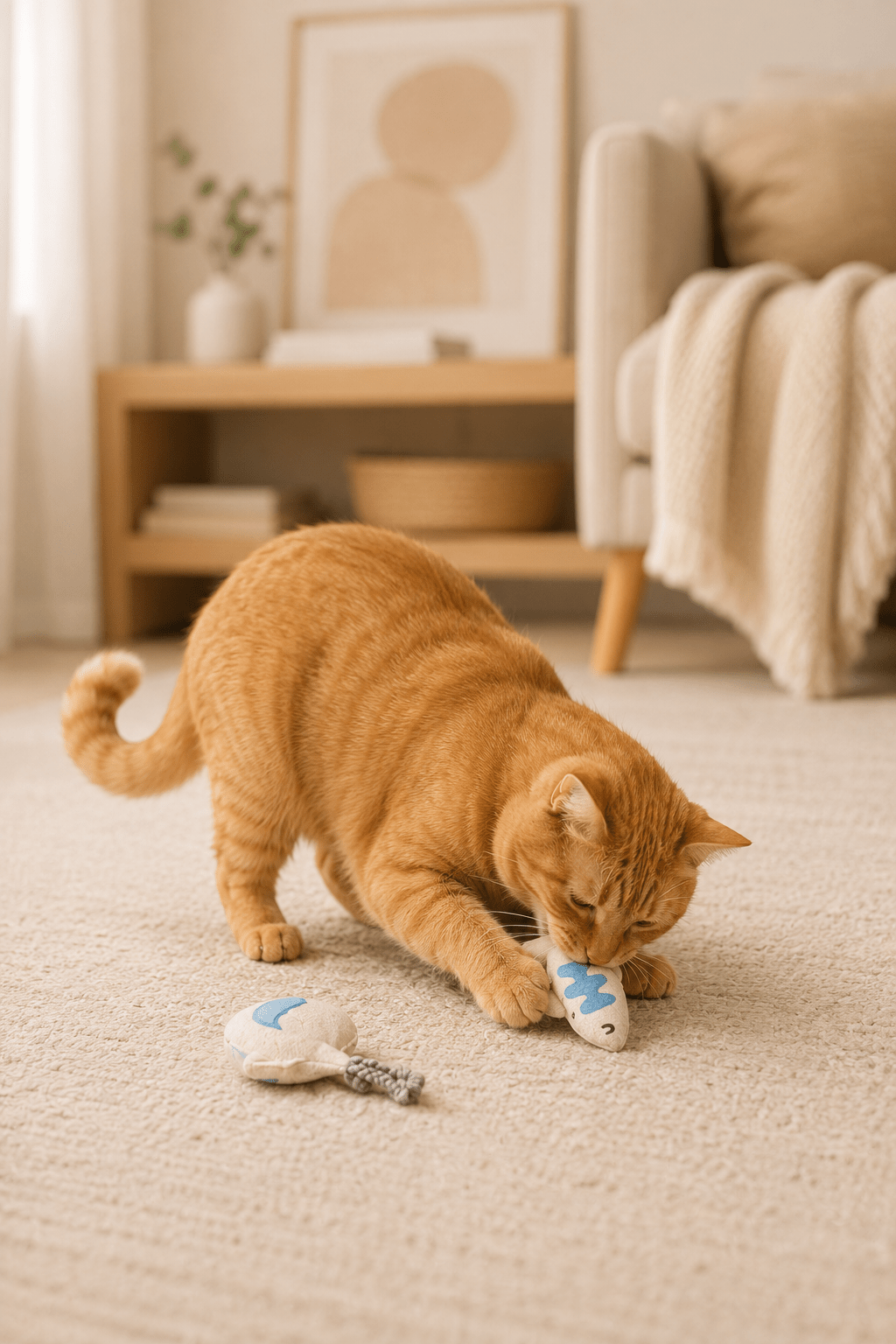 Neandno katoenen kattenspeelgoed met valeriaan 