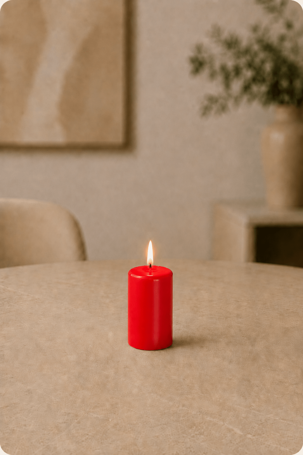 LMW Wellness-Care Set van 4 stompkaarsen in roodkleur 4 × 6 cm, aanvullende productweergave