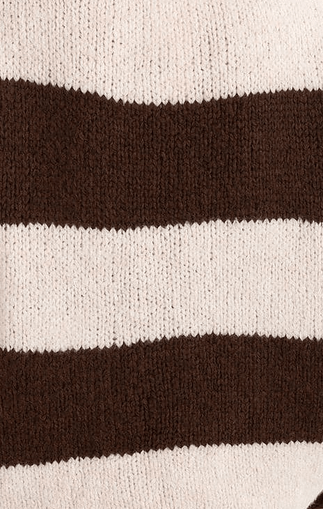 Women's oversized striped cardigan with round neck