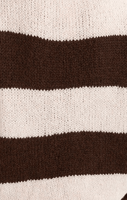 Women's oversized striped cardigan with round neck