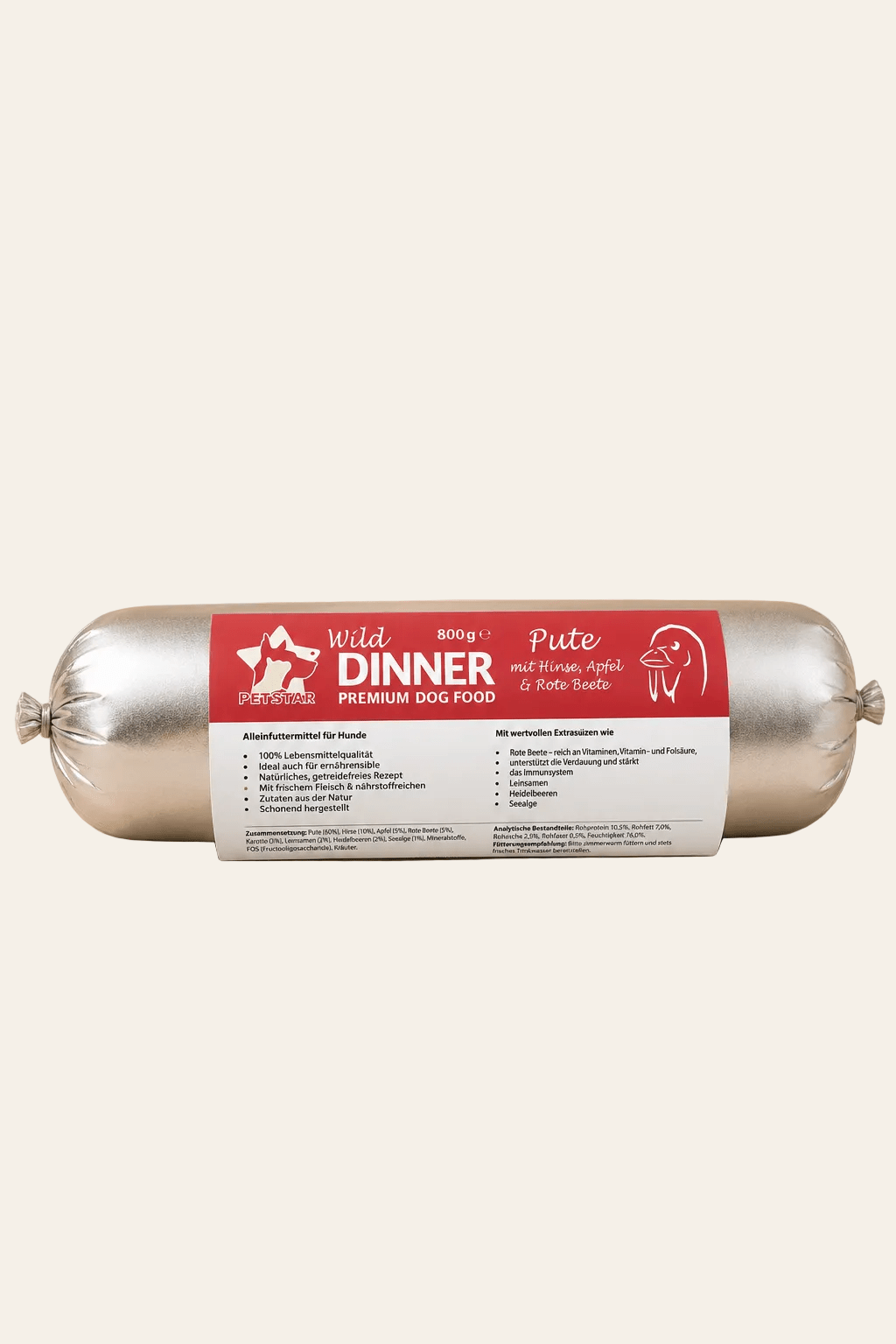 Pet_Star_Wild_Dinner_Gourmet_wurst_pute_mit_Hirse_800g