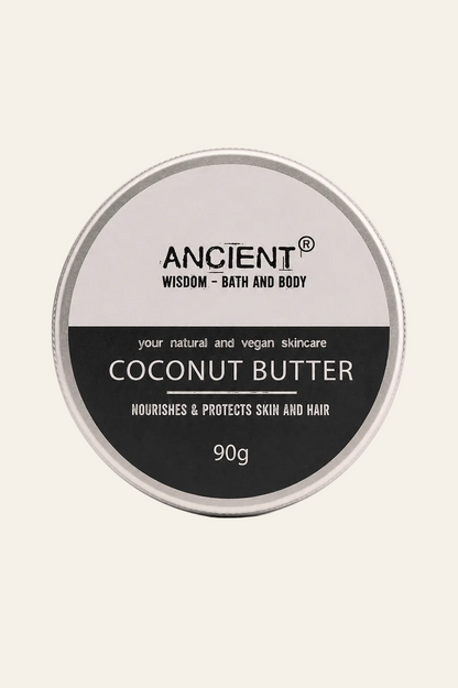  Pure bodyboter met kokosolie 90g in een zilveren doosje met draaideksel als productfoto