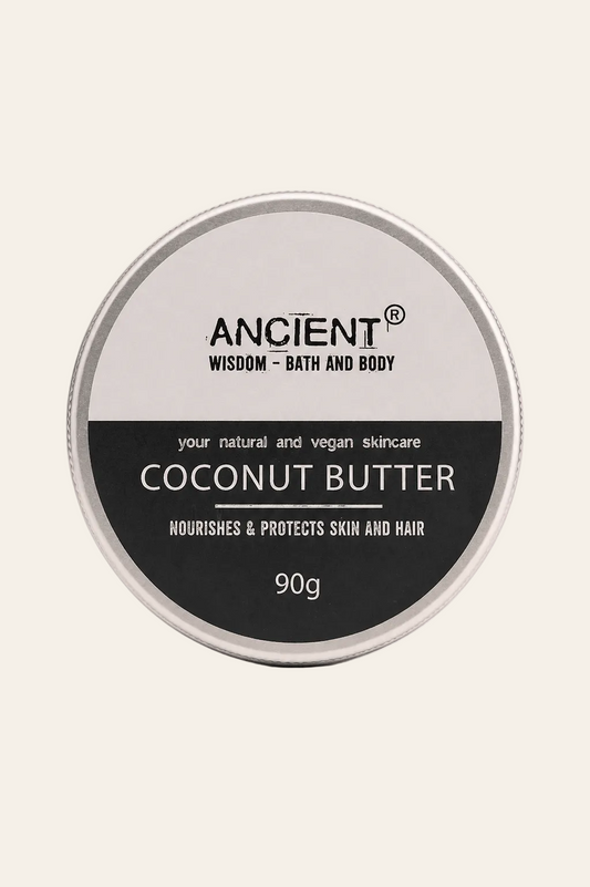  Pure bodyboter met kokosolie 90g in een zilveren doosje met draaideksel als productfoto