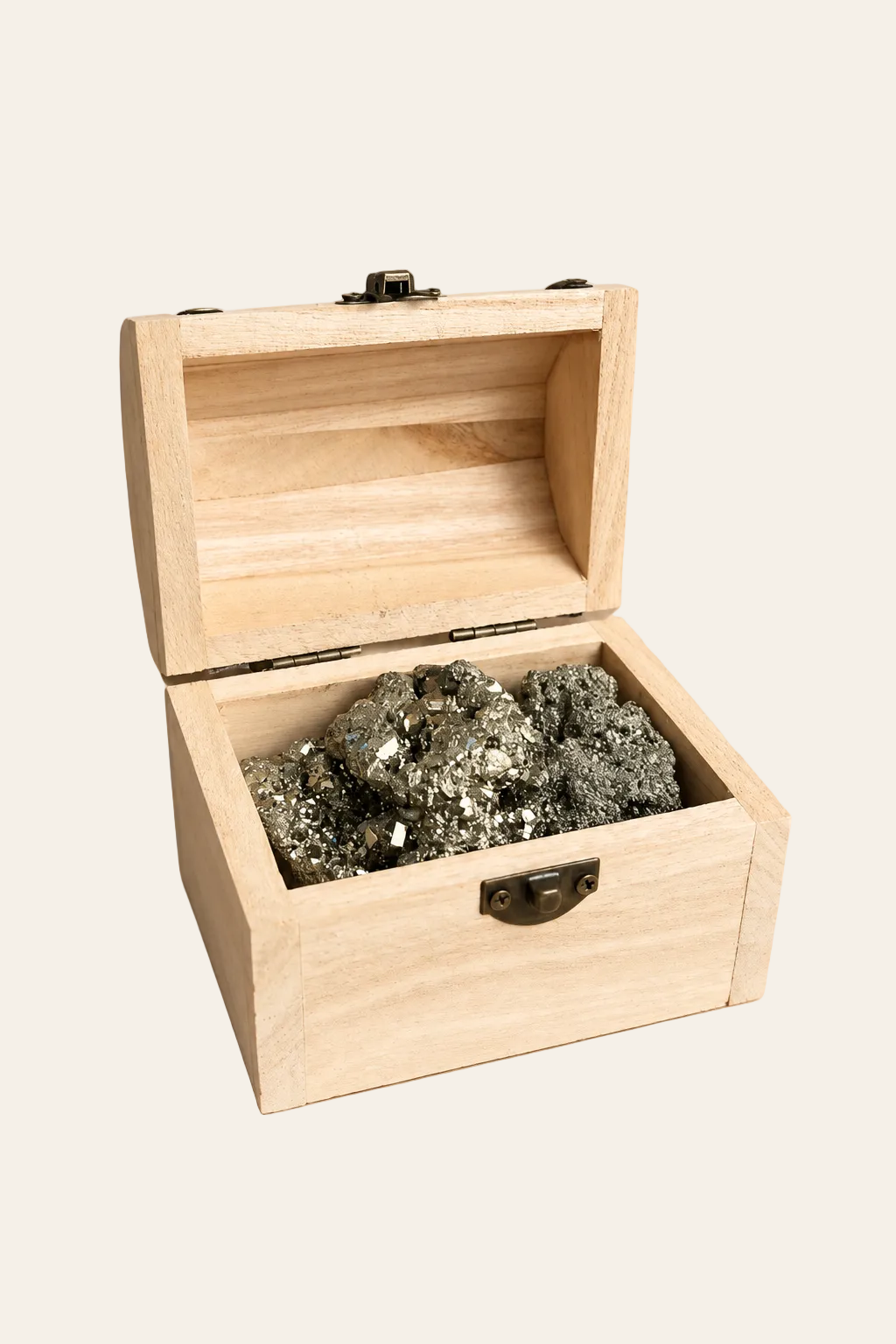 Pyriet Schatkistje met Ruwe Pyrietbrokjes – Fool’s Gold Treasure Box