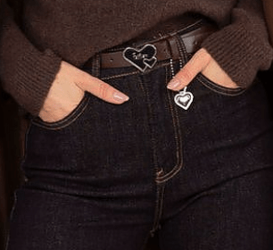 Rechte damesjeans met hoge taille en riem