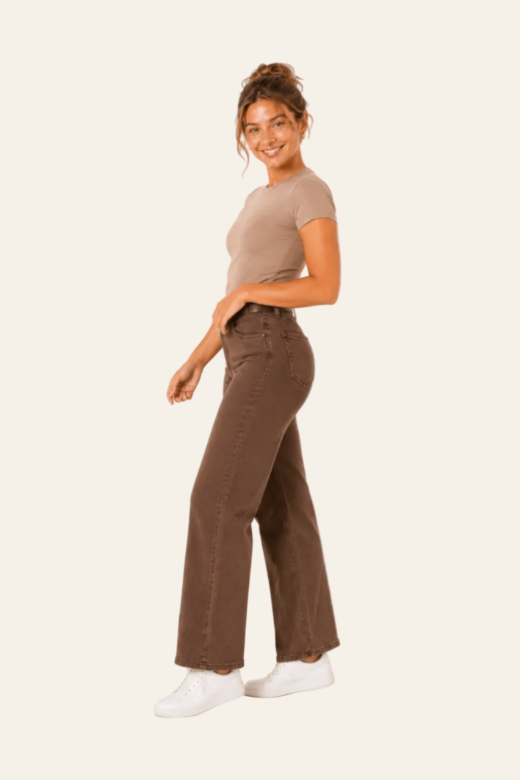 Rechte damesjeans met hoge taille