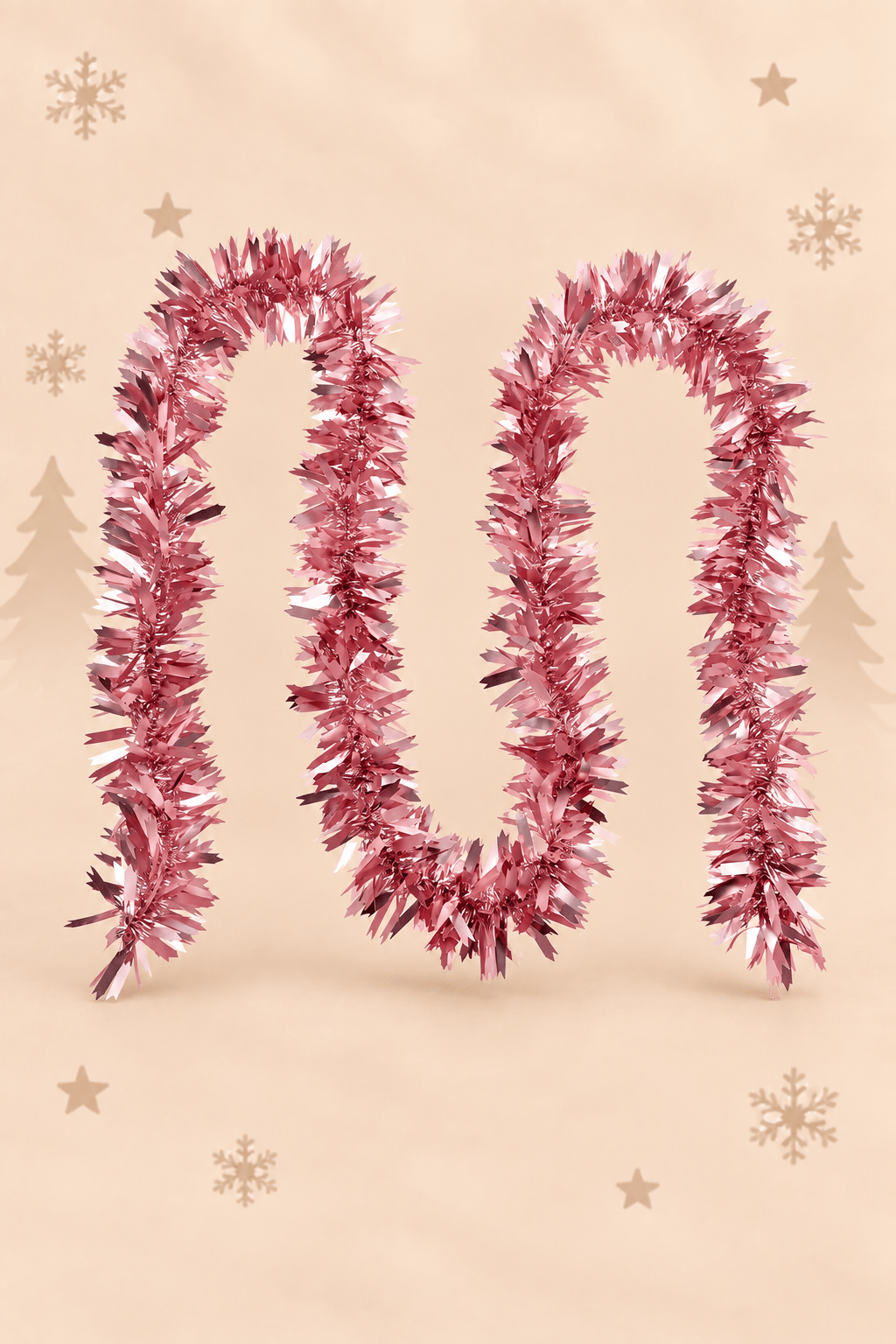 Roze lametta kerstslinger van 200 cm met glanzende kunststof stroken als feestelijke decoratie voor kerstboom en interieur