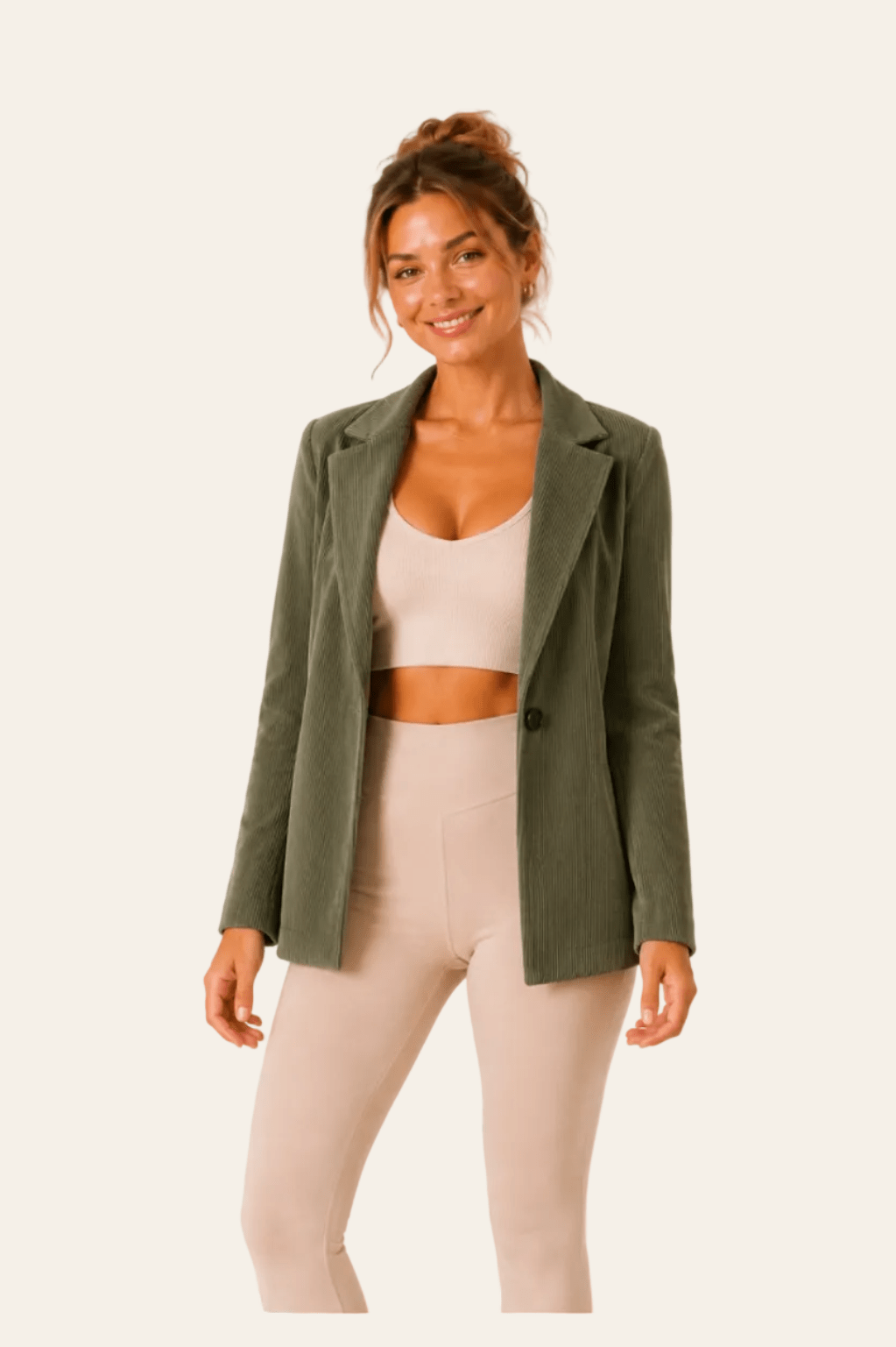 Rue paris casual dames corduroy blazer jas met een klassieke revers