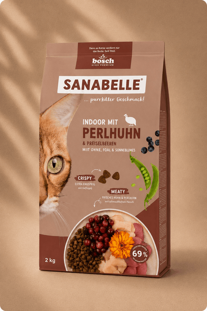 Sanabelle Indoor parelhoender kattenvoer 400 g