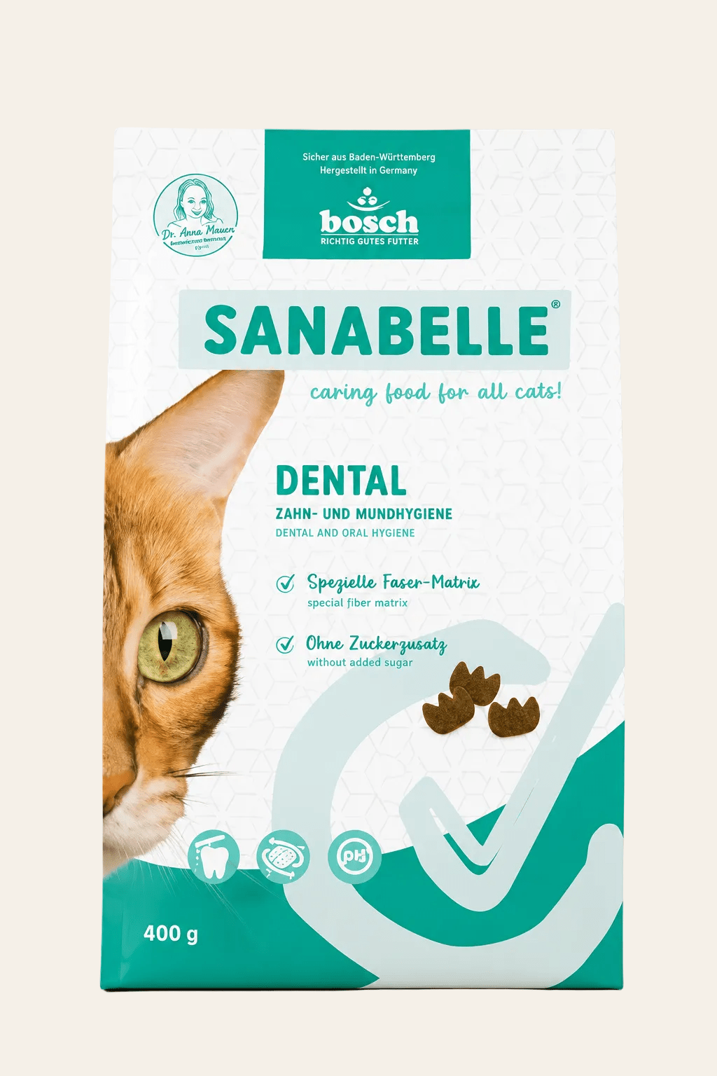 Sanabelle dental krokante droogvoeding voor een gezond kattengebit.
