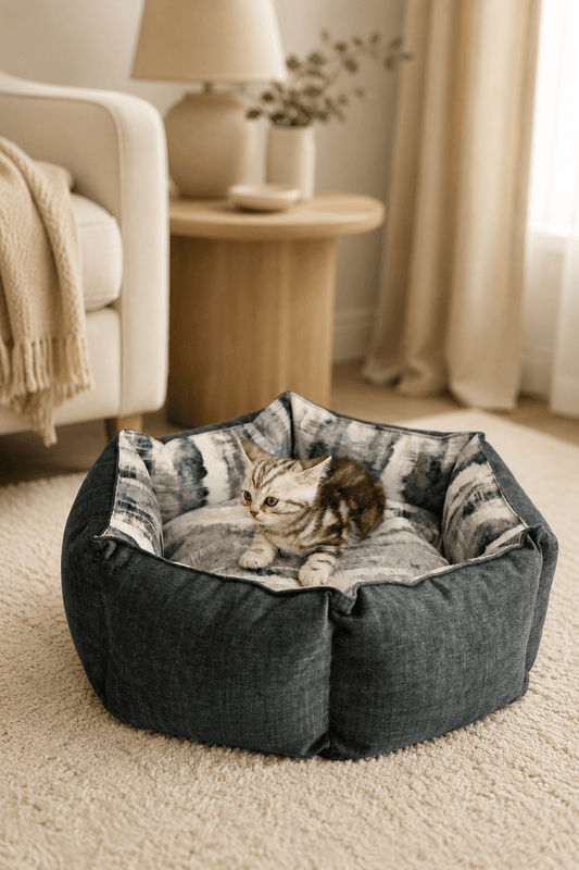 Shapes honden en kattenbed in meubelfluweel met opstand