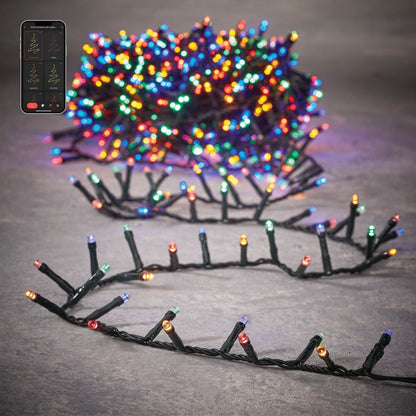 Slimme kerstboomverlichting 20 m met 1000 multikleur LED lampjes aan als  detailfoto