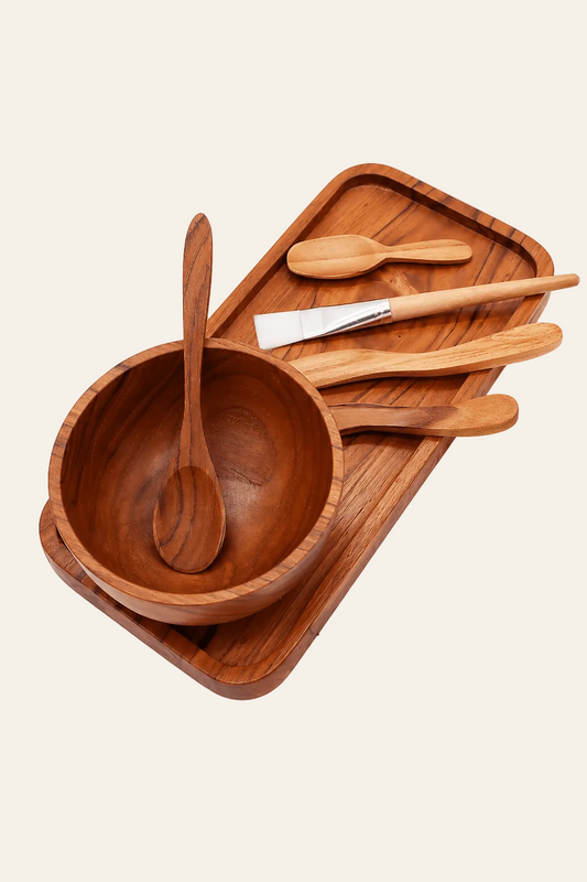 Spa applicatieset uit teakhout