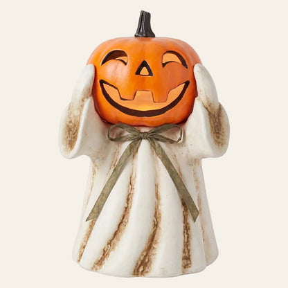 Spookje met pompoenhoofd en strikje voor halloween