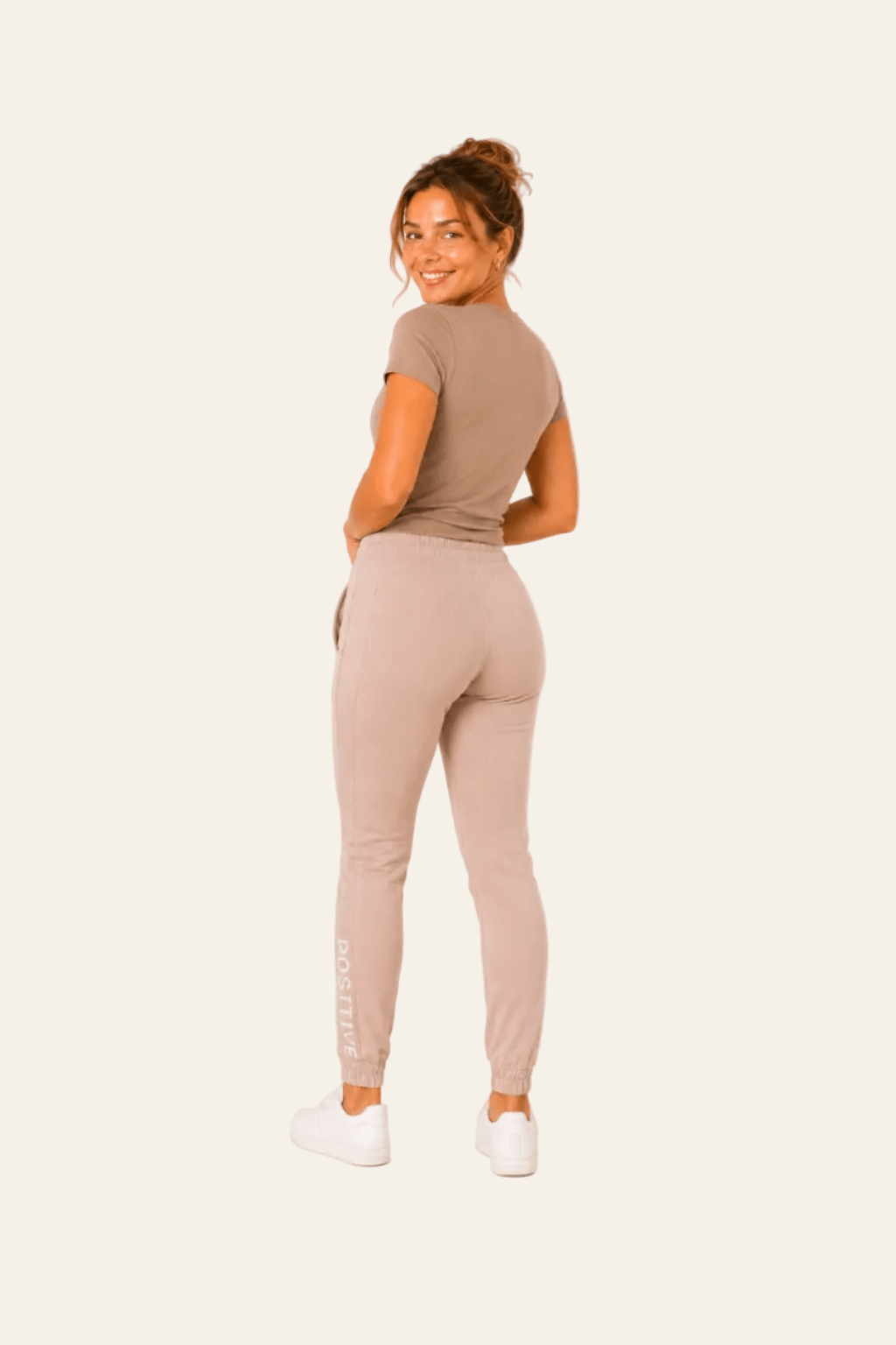 Sportieve damesjoggingbroek met hoge taille en elastische boorden