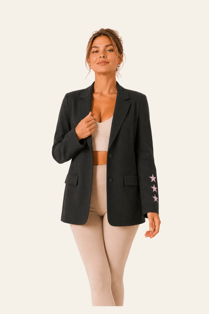Starry smile casual blazer met een unieke rugprint op de jas