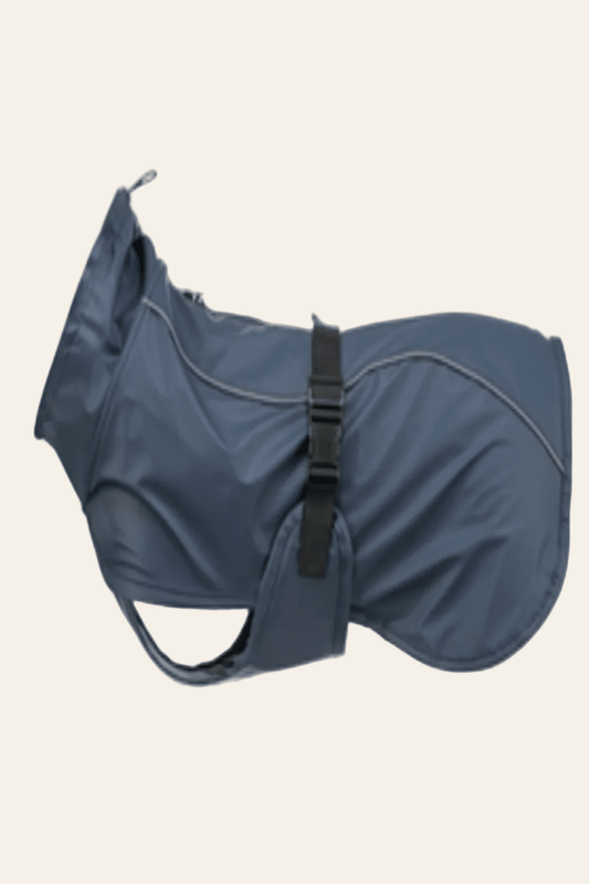 Trixie be nordic waterdichte hondenregenjas Husum blauw 50 cm met klikgesp