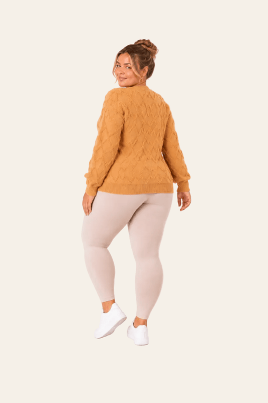 Trui met ronde hals en gevarieerde breisteek in casual stijl